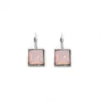Boucles d’oreilles carrées avec sertissures
