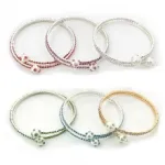 Bracelet à double tour incrusté de strass