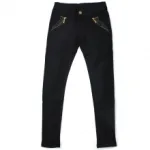 Pantalon avec poches ornées de zip et strass