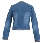Veste jeans bordée de chaîne dorée