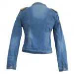 Veste officier en jeans avec chaînes sur les épaules