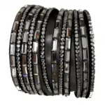 Bracelet double tour serti de strass