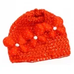 Bonnet bébé orné de papillons à pois et strass