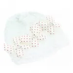 Bonnet bébé orné de papillons à pois et strass