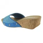 Mules bleues agrémentées de strass