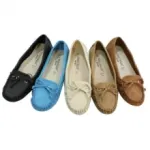 Mocassins femme à picots et laçage