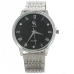 Montre en métal pour homme avec strass et chiffres romains
