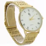 Montre en métal pour homme avec strass et chiffres romains