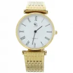 Montre fashion en métal doré pour homme