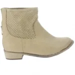 Bottines khaki ornées de perforation