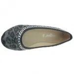 Jolies ballerines léopard noires ornées de chaîne