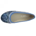 Ballerines léopard bleues ornées de chaîne
