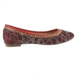 Ballerines léopard rouges ornées de chaîne