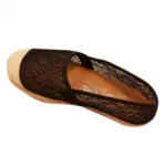 Espadrilles noires dentelles avec renfort et semelle en corde