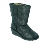 Bottines noires compensées avec intérieur fourré