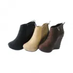 Bottines compensées à lacets femme