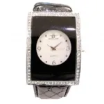 Montre-bracelet rectangulaire pour femme ornée de strass