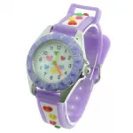 Montre analogique imprimée de cœurs multicolores