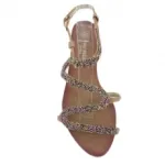 Sandales roses motif serpent agrémenté de strass