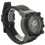 Montre homme avec cadran rond en acier animé de motif fantaisie sur le côté