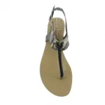 Sandales noires avec effet reptile