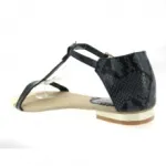 Sandales vernis noires avec bout doré