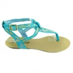Sandales bleues avec motif aztèque