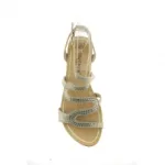 Sandales dorées avec brides motif serpent