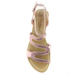 Sandales roses avec brides motif serpent
