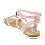 Sandales roses avec brides motif serpent
