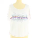 T-shirt loose incrusté de strass sur la poitrine