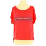 T-shirt loose incrusté de strass sur la poitrine