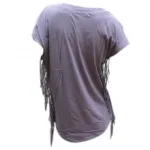 T-shirt à franges avec manches chauve-souris