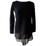 Pull tendance manches longues doublé de voile