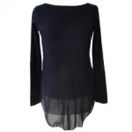 Pull tendance manches longues doublé de voile