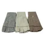 Gants mitaines courts en maille torsadée avec capuches