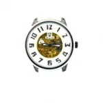 Montre automatique pour homme avec cadran transparent et index contrasté