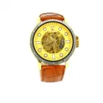 Montre automatique pour homme avec cadran transparent et index fantaisie