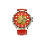 Montre automatique pour homme avec cadran transparent et index fantaisie