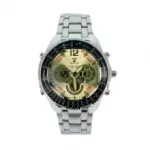 Montre métal homme avec quatre affichages