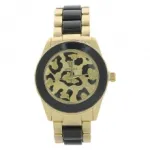 Montre métal avec cadran léopard