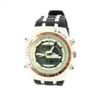 Montre multifonction en métal pour homme avec double affichage