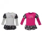 Robe boule fille avec effet deux tons