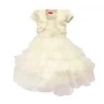 Robe voilée à volants avec boléro