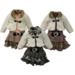 Ensemble robe et veste fausse fourrure fille