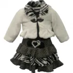 Ensemble robe et veste fausse fourrure fille