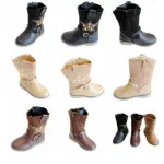 Bottes enfant avec motif étoile clouté et bride bouclé