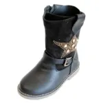Bottes enfant avec motif étoile clouté et bride bouclé