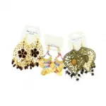 Boucles d’oreilles pendantes fantaisie ornées de perles