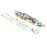 Collier fantaisie en chaîne et perles